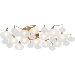Possini Euro Design Lilypad Modern Ceiling Light Semi Flush Mount Fixture 30 1/4" Wide Warm Brass 12-Light Frosted Glass Shade For Bedroom Living Room 15 Possini Euro Design Lilypad Modern Ceiling Light Semi Flush Mount Fixture 30 1/4" Wide Warm Brass 12-Light Frosted Glass Shade For Bedroom Living Room -Selected Home Furnishings Store GUEST c8b436d6 0799 4b71 b0e8 1b80aaa00f64