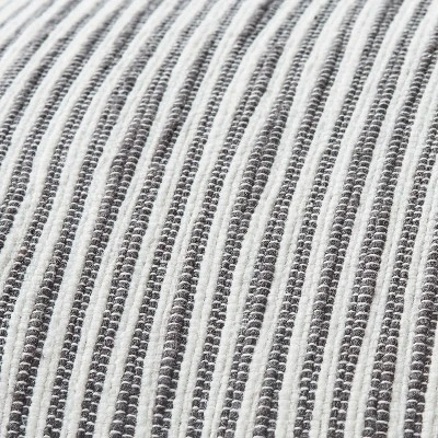 24"x24" Woven Slub Stripe Throw Pillow With Tassels Gray/White - Hearth & Hand™ With Magnolia 4 24"x24" Woven Slub Stripe Throw Pillow With Tassels Gray/White - Hearth & Hand™ With Magnolia - Image 2