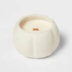 12oz Brushed Abstract Pumpkin Ceramic With Woodwick And Dustcover Dried Leaves + Hickory Candle - Threshold™ 8 12oz Brushed Abstract Pumpkin Ceramic With Woodwick And Dustcover Dried Leaves + Hickory Candle - Threshold™ -Selected Home Furnishings Store GUEST ca336cab 30a9 4816 a86c a9481933e877