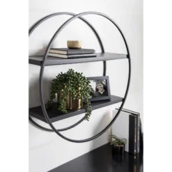 24" Diameter Sequoia Wood And Metal Round Wall Shelf - Kate & Laurel All Things Decor 19 24" Diameter Sequoia Wood And Metal Round Wall Shelf - Kate & Laurel All Things Decor -Selected Home Furnishings Store GUEST cc613431 6923 43ea a079 ebd88d240768