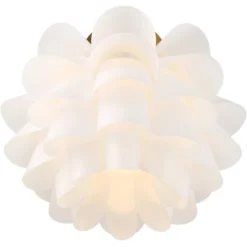 Possini Euro Design Modern Ceiling Light Semi Flush Mount Fixture White Flower Gold Metal 15 3/4" Wide Living Room Bedroom Kitchen 12 Possini Euro Design Modern Ceiling Light Semi Flush Mount Fixture White Flower Gold Metal 15 3/4" Wide Living Room Bedroom Kitchen -Selected Home Furnishings Store GUEST ce930fb8 a960 4b90 bf0d 81613c5bebb7