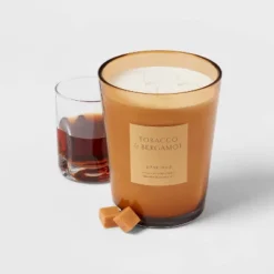 Colored Vase Glass With Dustcover Tobacco And Bergamot Candle Yellow - Threshold™ 10 Colored Vase Glass With Dustcover Tobacco And Bergamot Candle Yellow - Threshold™ -Selected Home Furnishings Store GUEST cedda737 4d61 46dc 8940 71dbc6ecccd9