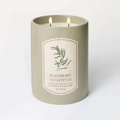 20oz Ceramic Blackberry Eucalyptus Candle Green - Threshold™ Designed With Studio McGee 4 20oz Ceramic Blackberry Eucalyptus Candle Green - Threshold™ Designed With Studio McGee - Image 2