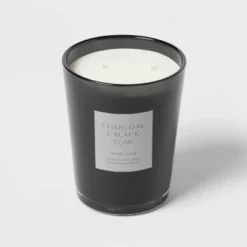 Colored Vase Glass With Dustcover & Black Teak Candle Black - Threshold™ 11 Colored Vase Glass With Dustcover & Black Teak Candle Black - Threshold™ -Selected Home Furnishings Store GUEST cf6f4780 63d6 4d26 8370 d23011a8995c