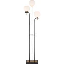 Possini Euro Design Acadia Modern Floor Lamp 71" Tall Black Warm Gold Metal 3 Light Frosted White Glass Globe Shade For Living Room Bedroom Office 16 Possini Euro Design Acadia Modern Floor Lamp 71" Tall Black Warm Gold Metal 3 Light Frosted White Glass Globe Shade For Living Room Bedroom Office -Selected Home Furnishings Store GUEST cfab7d06 4c65 4d16 b0f9 c50535035577