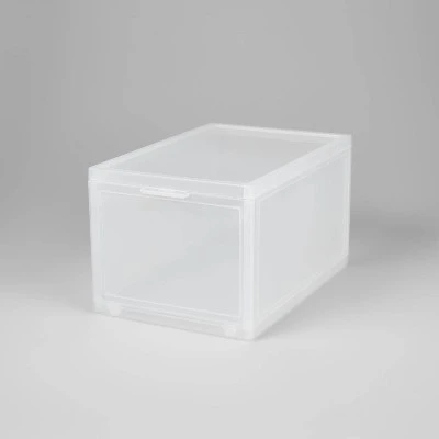 Small Stackable Bins Front Opening Clear Plastic - Brightroom™ 6 Small Stackable Bins Front Opening Clear Plastic - Brightroom™ - Image 4