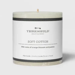 Pillar Candle Soft Cotton White - Threshold™ 10 Pillar Candle Soft Cotton White - Threshold™ -Selected Home Furnishings Store GUEST d55a5595 2986 4235 8fc7 cb696b617fa6