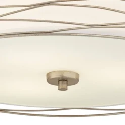 Possini Euro Design Modern Ceiling Light Flush Mount Fixture Antique Silver Leaf 18" Wide Wavy Spun White Drum For Bedroom Kitchen 11 Possini Euro Design Modern Ceiling Light Flush Mount Fixture Antique Silver Leaf 18" Wide Wavy Spun White Drum For Bedroom Kitchen -Selected Home Furnishings Store GUEST d7df35ba b697 4c6b 91f0 86733a438644