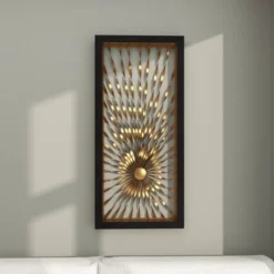 Metal Sunburst Coiled Ribbon Wall Decor With Black Frame Gold - Olivia & May 22 Metal Sunburst Coiled Ribbon Wall Decor With Black Frame Gold - Olivia & May -Selected Home Furnishings Store GUEST da3ca411 6151 4083 96ff 621f23913688