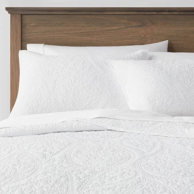 Garment Washed Paisley Stitch Quilt Sham - Threshold™ 3 Garment Washed Paisley Stitch Quilt Sham - Threshold™