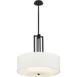 Possini Euro Design Sundry Semi Gloss Black Drum Pendant Chandelier 24" Wide Modern Double Shade 4-Light Fixture For Dining Room Foyer Kitchen Island 16 Possini Euro Design Sundry Semi Gloss Black Drum Pendant Chandelier 24" Wide Modern Double Shade 4-Light Fixture For Dining Room Foyer Kitchen Island -Selected Home Furnishings Store GUEST da99c9fc c10a 4ef4 b3b2 ecf5266ef760