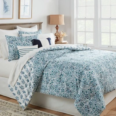 12pc Reversible Paisley Print Comforter & Sheets Set Blue/Dark Teal Blue - Threshold™ 3 12pc Reversible Paisley Print Comforter & Sheets Set Blue/Dark Teal Blue - Threshold™