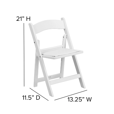 Flash Furniture 10 Pack Kids White Resin Folding Event Party Chair With Vinyl Padded Seat 6 Flash Furniture 10 Pack Kids White Resin Folding Event Party Chair With Vinyl Padded Seat - Image 4