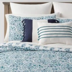 12pc Reversible Paisley Print Comforter & Sheets Set Blue/Dark Teal Blue - Threshold™ 23 12pc Reversible Paisley Print Comforter & Sheets Set Blue/Dark Teal Blue - Threshold™ -Selected Home Furnishings Store GUEST e3f1ec9a 3b66 4053 b0fe 00d8eb4ecda8