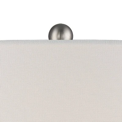 360 Lighting Patrick Modern Coastal Table Lamp 26 1/4" High Gray White Wash Geometric Ceramic Drum Fabric Shade For Bedroom Living Room Bedside Office 4 360 Lighting Patrick Modern Coastal Table Lamp 26 1/4" High Gray White Wash Geometric Ceramic Drum Fabric Shade For Bedroom Living Room Bedside Office - Image 2
