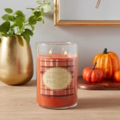 New Arrival 5 21.5oz Lidded Glass Jar 2-Wick Heritage Pumpkin Candle - Opalhouse™