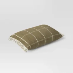 Oversized Cotton Gauze Grid Lumbar Throw Pillow Olive Green - Threshold™ 6 Oversized Cotton Gauze Grid Lumbar Throw Pillow Olive Green - Threshold™ -Selected Home Furnishings Store GUEST e8522550 efc6 4a1a 8c2a 965ab9ad5f78