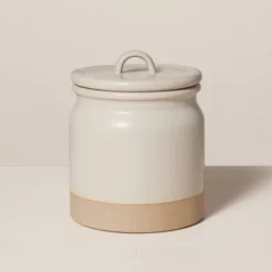 Dry Goods Stoneware Crock Canister Warm Gray/Clay - Hearth & Hand™ With Magnolia -Selected Home Furnishings Store GUEST e8cc15f8 eba3 440d 8e23 4974c4232203
