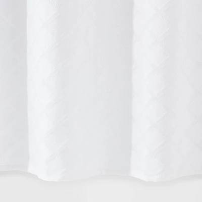 Dyed Clipped Diamond Shower Curtain White - Threshold™ 5 Dyed Clipped Diamond Shower Curtain White - Threshold™ - Image 3