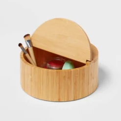 9" X 4" Circular Hinge Lid Bamboo Countertop Organizer - Brightroom™ 7 9" X 4" Circular Hinge Lid Bamboo Countertop Organizer - Brightroom™ -Selected Home Furnishings Store GUEST e91a16ba 67ba 4346 aca1 624c8c7558a6