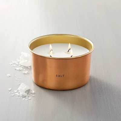 Lidded Metal Salt 4-Wick Jar Candle Brass Finish 20oz - Hearth & Hand™ With Magnolia 3 Lidded Metal Salt 4-Wick Jar Candle Brass Finish 20oz - Hearth & Hand™ With Magnolia