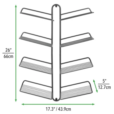 MDesign Metal Shoe Display & Storage Rack, 4 Tier, Wall Mount 7 MDesign Metal Shoe Display & Storage Rack, 4 Tier, Wall Mount - Image 5