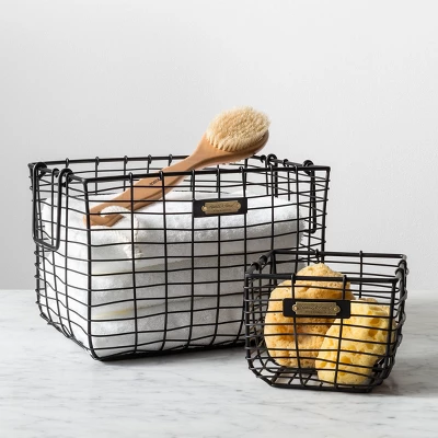Wire Storage Basket Black - Hearth & Hand With Magnolia 3 Wire Storage Basket Black - Hearth & Hand With Magnolia