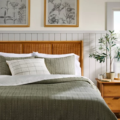 26"x26" Grid Lines Matelassé Euro Bed Pillow - Hearth & Hand™ With Magnolia 3 26"x26" Grid Lines Matelassé Euro Bed Pillow - Hearth & Hand™ With Magnolia