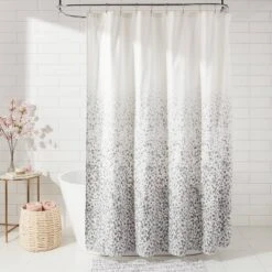 Leopard Glam Shower Curtain Ombre Gray - Threshold™