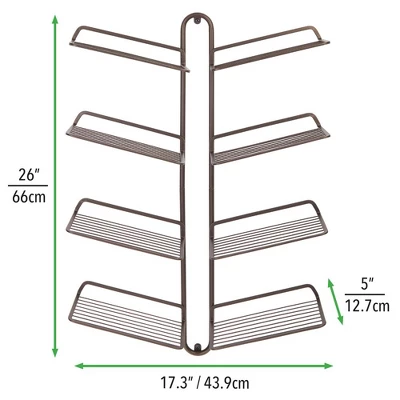 MDesign Metal Shoe Display & Storage Rack, 4 Tier, Wall Mount 4 MDesign Metal Shoe Display & Storage Rack, 4 Tier, Wall Mount - Image 2