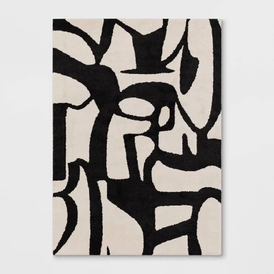 Abstract Inkblot Rug Black/White - Threshold™ 6 Abstract Inkblot Rug Black/White - Threshold™ - Image 4