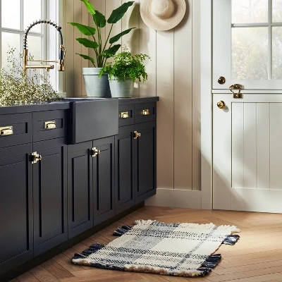 Laurelhurst Indoor/Outdoor Plaid Rug Black/White - Threshold™ Designed With Studio McGee 3 Laurelhurst Indoor/Outdoor Plaid Rug Black/White - Threshold™ Designed With Studio McGee