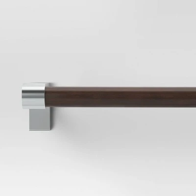 Dark Faux Wood Curtain Rod Nickel - Threshold™ 6 Dark Faux Wood Curtain Rod Nickel - Threshold™ - Image 4