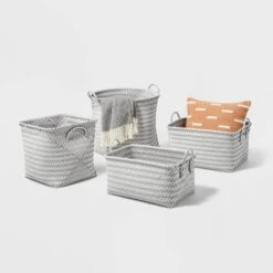 Large Woven Rectangular Storage Basket Gray/White - Brightroom™ 8 Large Woven Rectangular Storage Basket Gray/White - Brightroom™ -Selected Home Furnishings Store GUEST f7afc392 cd5f 4f5b b71c de34f8204ec5