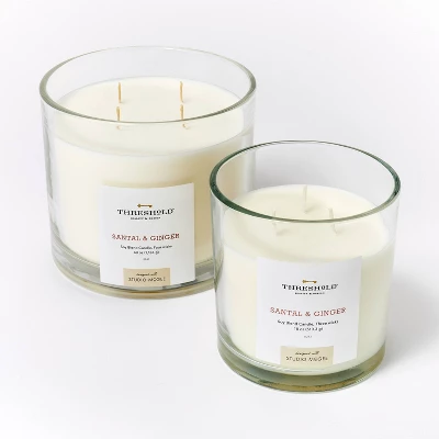 Clear Glass Santal & Ginger Candle White - Threshold™ Designed With Studio McGee 6 Clear Glass Santal & Ginger Candle White - Threshold™ Designed With Studio McGee - Image 4
