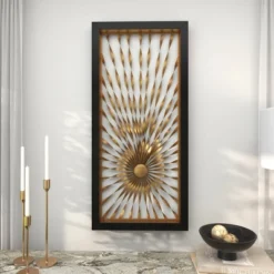 Metal Sunburst Coiled Ribbon Wall Decor With Black Frame Gold - Olivia & May 26 Metal Sunburst Coiled Ribbon Wall Decor With Black Frame Gold - Olivia & May -Selected Home Furnishings Store GUEST f939f075 27a3 4cc0 901a 7f046549deed