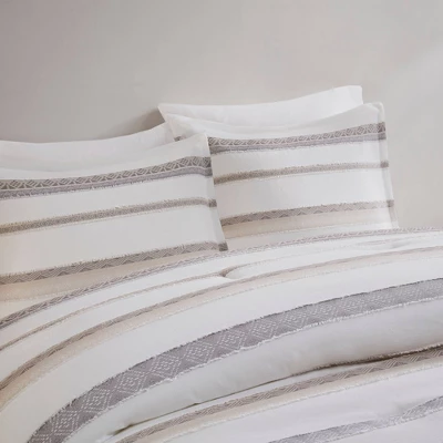 Madison Park 5pc Cove Clipped Jacquard Comforter Set White/Assorted Beiges 5 Madison Park 5pc Cove Clipped Jacquard Comforter Set White/Assorted Beiges - Image 3