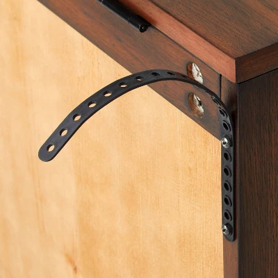 Wood & Cane Transitional Record Player Media Cabinet Brown - Hearth & Hand™ With Magnolia 6 Wood & Cane Transitional Record Player Media Cabinet Brown - Hearth & Hand™ With Magnolia - Image 4